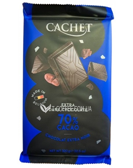 Шоколад CACHET Dark Chocolate Черный 70% какао 300 г (5412956216452)