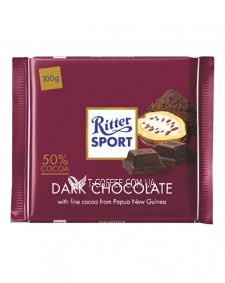 Шоколад RITTER SPORT Dark Chocolate Чорний 100 г (4000417020000)