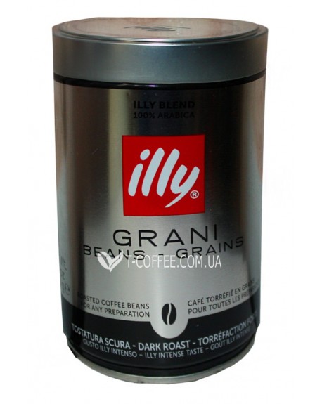 Кофе ILLY Espresso Caffe In Grani темной обжарки 250 г зерновой ж/б (8003753918198)