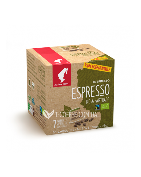 Кава JULIUS MEINL Inspresso Espresso Bio Fairtrade 100% Арабіка в капсулах 10 x 5,6 г