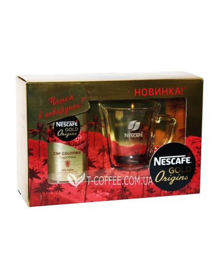 Набор кофе NESCAFE Gold Origins Cap Colombia растворимый 100 г стекл. б. с чашкой к/у (7613038830919) 