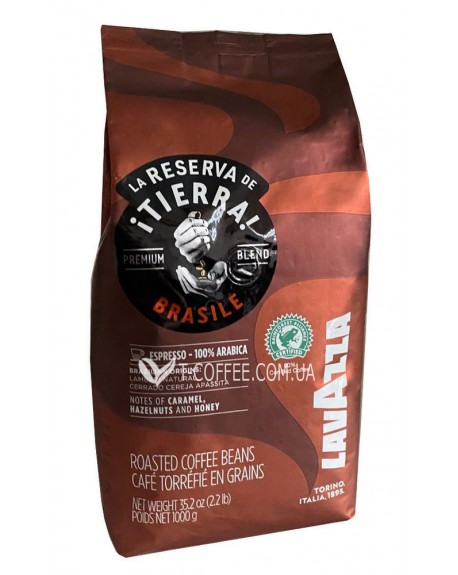 Кофе LAVAZZA Tierra Brasile 100% Arabica Balanced зерновой 1 кг (8000070052741)