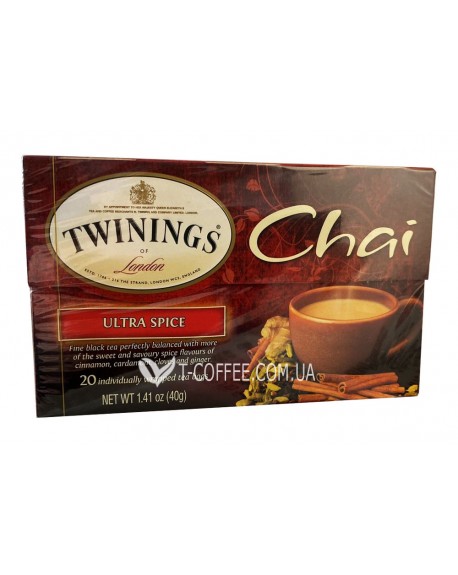 Чай TWININGS Chai Ultra Spice Чай со Специями 20 х 2 г (070177267728)