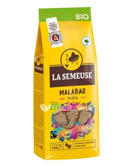 Кофе LA SEMEUSE Malabar India Bio зерновой 500 г (7610244012153)