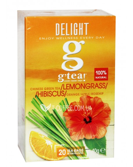 Чай GRACE! Green Tea Lemongrass Hibiscus Зеленый чай Лемонграсс Гибискус - Wellness 20 х 2 г (5060207695893)