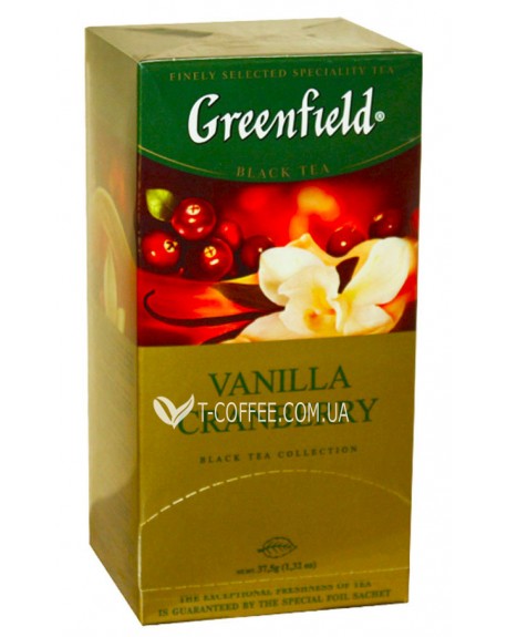 Чай GREENFIELD Vanilla Cranberry Ваниль Клюква 25 х 1,5 г (4823096802404)