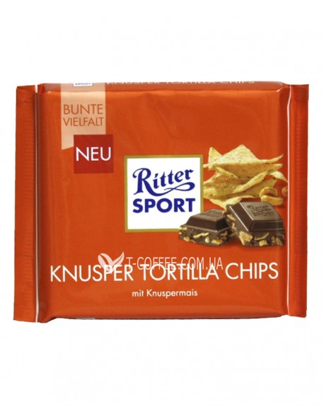 Шоколад RITTER SPORT Knusper Tortilla Chips Молочный Чипсы Тортилья 100 г
