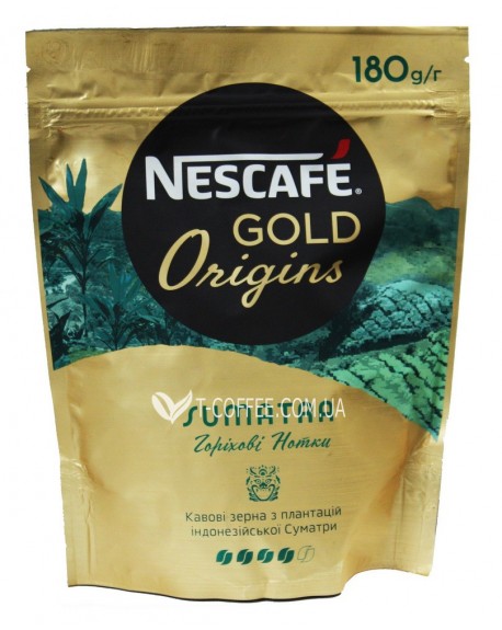 Кофе NESCAFE Gold Origins Indonesia Sumatra растворимый 180 г эконом. пак. (7613038806235)