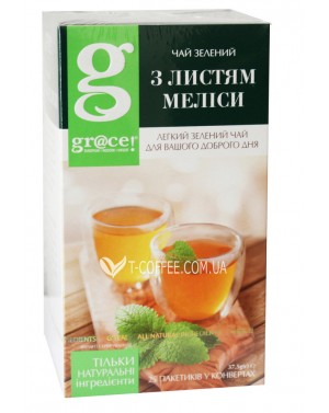 Чай GRACE! Green Tea with Melissa Leaves Грин Ти с Листьями Мелиссы 25 х 1,5 г (5060207690409) фото