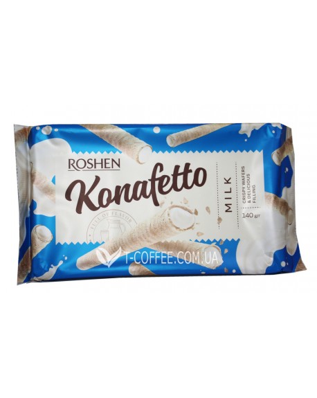 Вафельные трубочки ROSHEN Konafetto Milk Молоко 140 г (4823077618161)