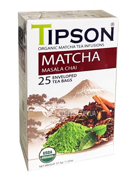 Чай TIPSON Matcha Masala Chai 25 х 1,5 г (4792252938342)