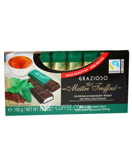 Шоколад MAITRE TRUFFOUT Grazioso Mint Мята 8 x 12,5 г (9002859058219)