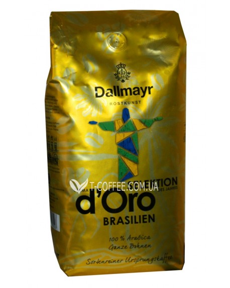 Кофе DALLMAYR Crema d'Oro Selektion Des Jahres Brasilien зерновой 1 кг (4008167035503)
