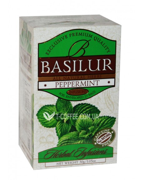 Чай BASILUR Peppermint Перечная Мята - Травяные Сборы 25 х 1,2 г (4792252922785)