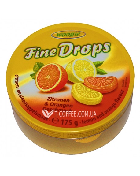Леденцы FINE DROPS Zitronen Orangen Geschmack Лимон Апельсин 175 г (9002859093173)
