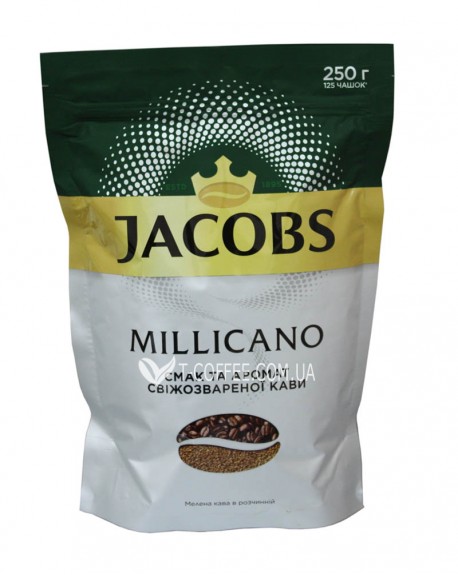 Кофе JACOBS Millicano цельнозерновой растворимый 250 г эконом. пак. (4820187043289)