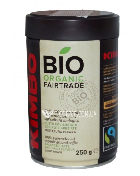 Кофе KIMBO Bio Organic Fairtrade молотый 250 г ж/б (8002200101558)