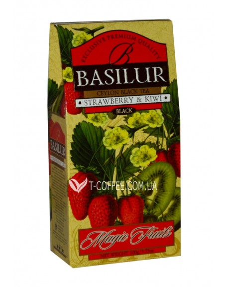 Чай BASILUR Strawberry Kiwi Клубника Киви - Волшебные Фрукты 100 г к/п (4792252100343)