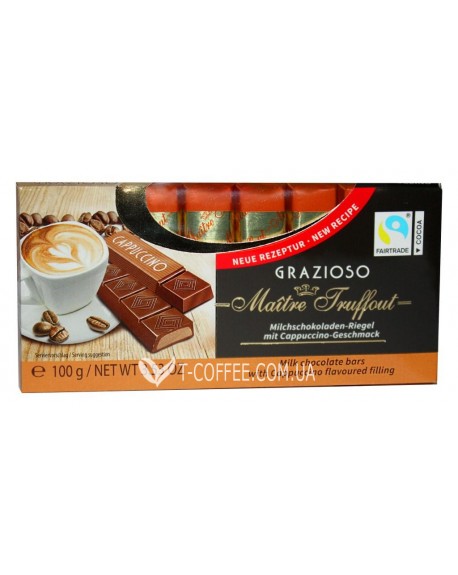 Шоколад MAITRE TRUFFOUT Grazioso Cappuccino Капучино 8 x 12,5 г (9002859036620)