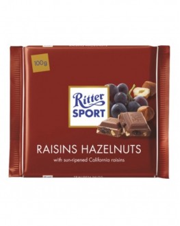 Шоколад RITTER SPORT Raisins Hazelnuts Молочный Изюм Фундук 100 г (4000417022004)