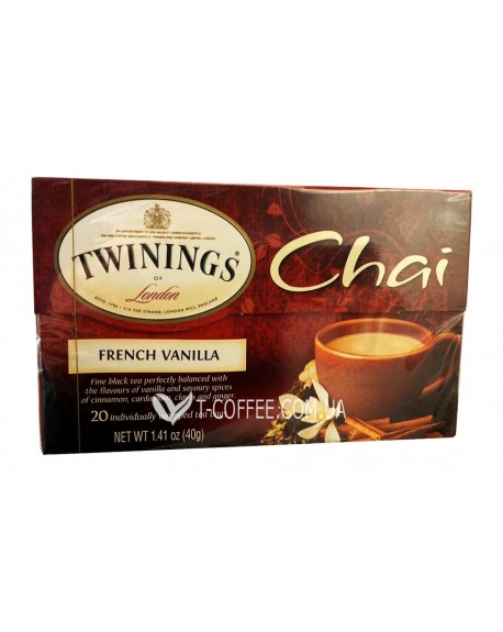 Чай TWININGS Chai French Vanilla Чай Французская Ваниль 20 х 2 г (070177179533)