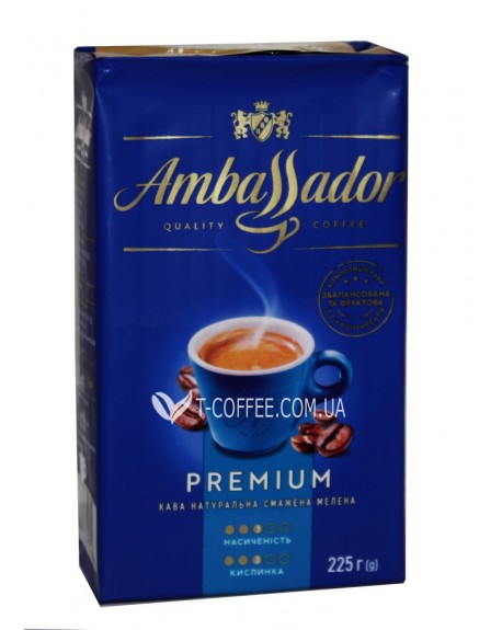 Кофе AMBASSADOR Premium молотый 225 г (8720254065205)