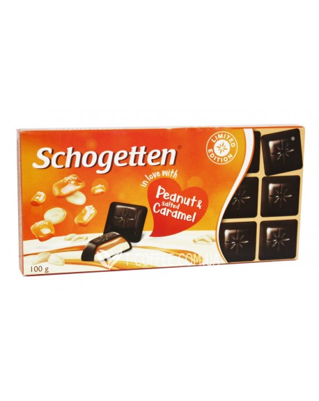 Шоколад SCHOGETTEN Peanut Salted Caramel Черный Арахис Соленая Карамель 100 г (4000415002008)