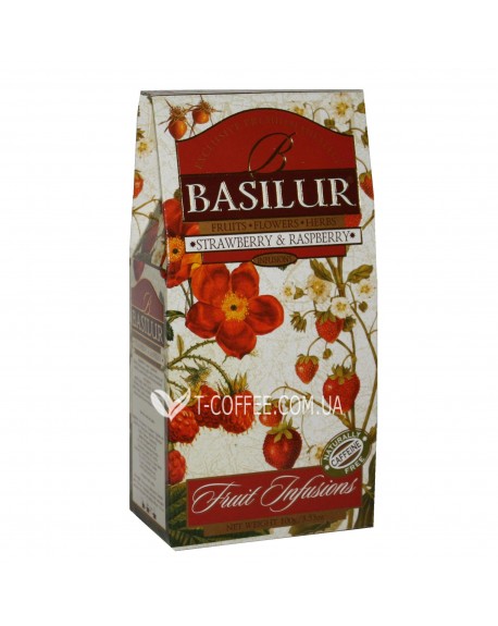 Чай BASILUR Strawberry Raspberry Клубника Малина - Фруктовые Коктейли 100 г к/п (4792252923904)