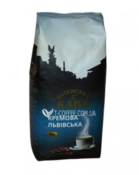 Кава ВІДЕНСЬКА КАВА Львівська Кремова Кава зернова 1 кг (4820000371094)