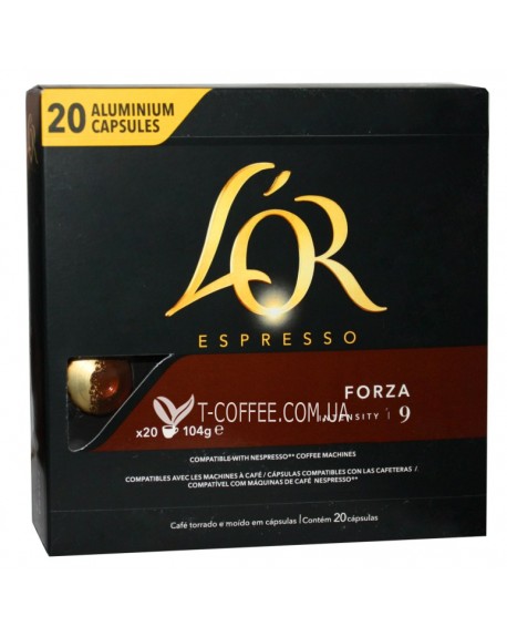 Кофе L'OR Nespresso Espresso Forza в капсулах 20 х 5,2 г (8711000360811)