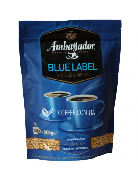 Кофе AMBASSADOR Blue Label растворимый 205 г эконом.пак. (8719325127508)