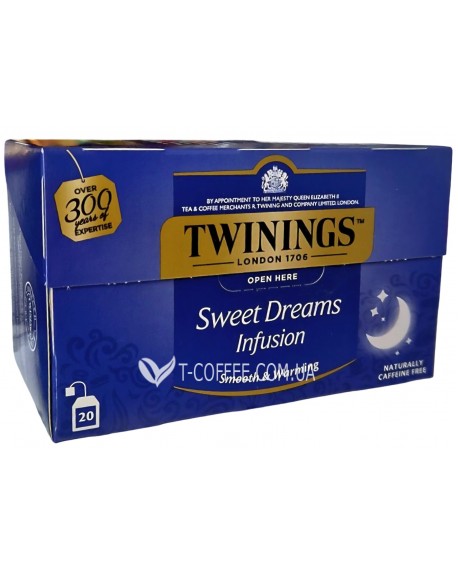 Травяной чай TWININGS Sweet Dreams с ромашкой, липой, апельсином и медом, 20 пакетиков по 1 г (070177234072)