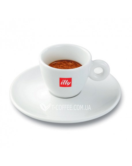 Чашка с блюдцем ILLY для капучино фарфоровая 170 мл