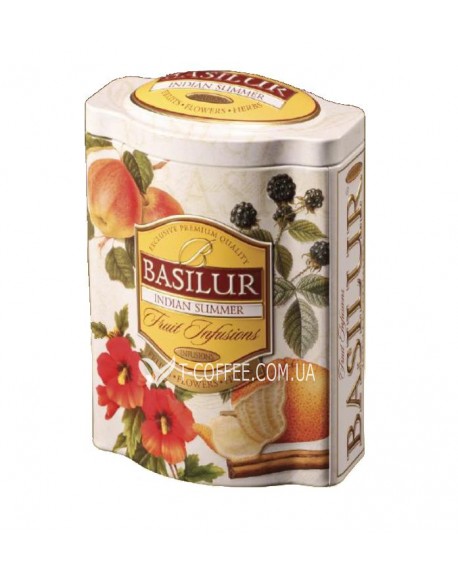 Чай BASILUR Indian Summer Индийское Лето - Фруктовые Коктейли 100 г ж/б (4792252918016)