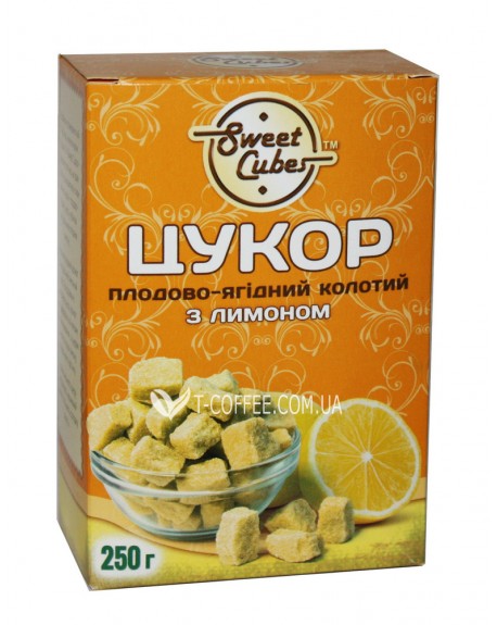 Сахар SWEET CUBES кусковой с лимоном 250 г (4820191970038)