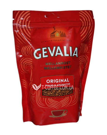 Кофе GEVALIA Mellan Rost Original Instant растворимый 200 г эконом. пак. (8711000538050)