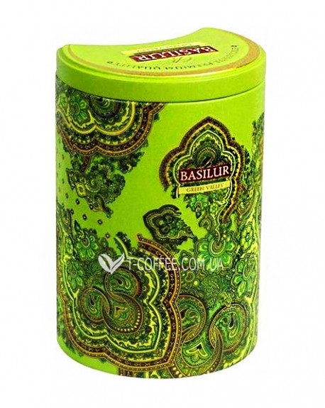 Чай BASILUR Green Valley Зеленая Долина - Восточная 100 г ж/б (4792252924635)