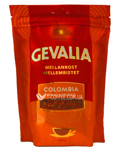 Кофе GEVALIA Mellan Rost Colombia растворимый 200 г эконом. пак. (8711000538081)