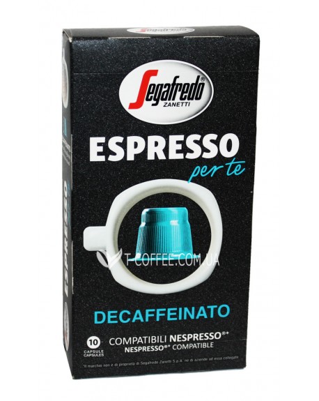 Кава SEGAFREDO Nespresso Espresso Per Te Decaffeinato в капсулах 10 х 5,1 г (8003410333746)