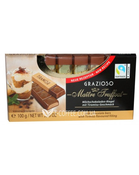 Шоколад MAITRE TRUFFOUT Grazioso Tiramisu Тірамісу 8 x 12,5 г (9002859036644)