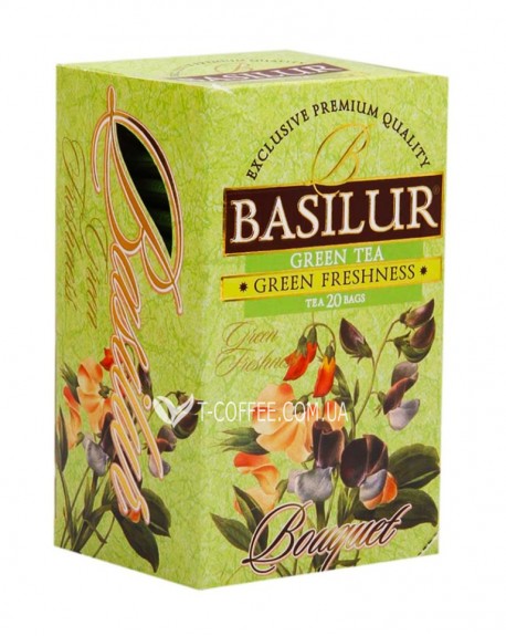 Чай BASILUR Green Freshness Зелена Свіжість - Букет 25 х 1,5 г (4792252002166)