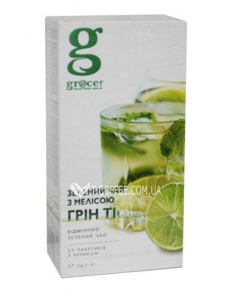 Чай GRACE! Green Tea with Melissa Зелений чай з Мелісою 25 х 1,5 г (5060207692601) 