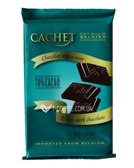 Шоколад CACHET Extra Dark Chocolate Экстра Черный 70% какао 300 г
