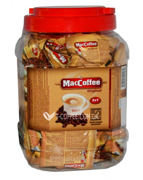 Кофе MACCOFFEE 3в1 Original Оригинал растворимый 50 х 20 г  п/б (8887290101189)