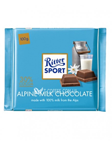 Шоколад RITTER SPORT Alpine Milk Chocolate Альпійський Молочний 100 г