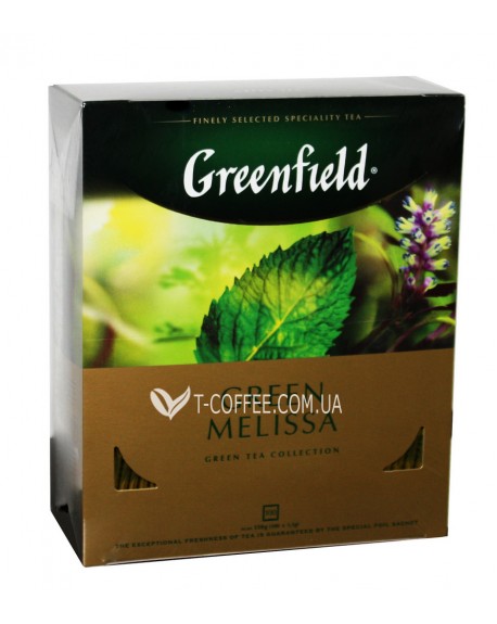 Чай GREENFIELD Green Melissa Меліса 100 х 1,5 г к/п (4823096806570)