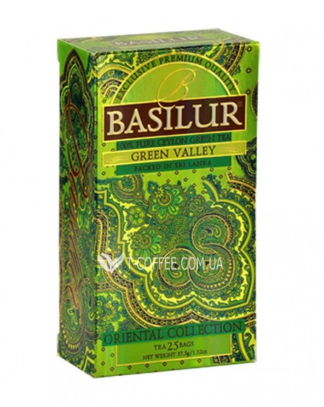 Чай BASILUR Green Valley Зеленая Долина - Восточная 25 х 1,5 г (4792252923614)