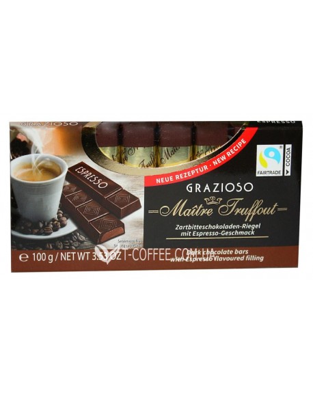 Шоколад MAITRE TRUFFOUT Grazioso Espresso Эспрессо 8 x 12,5 г (9002859037221)