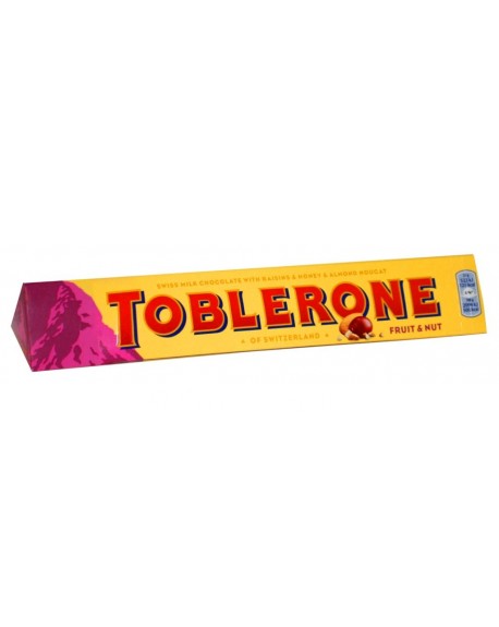 Шоколад TOBLERONE Milk Chocolate Almond Nougat Raisins Молочный Миндальная Нуга Изюм 100 г (7622300107949)