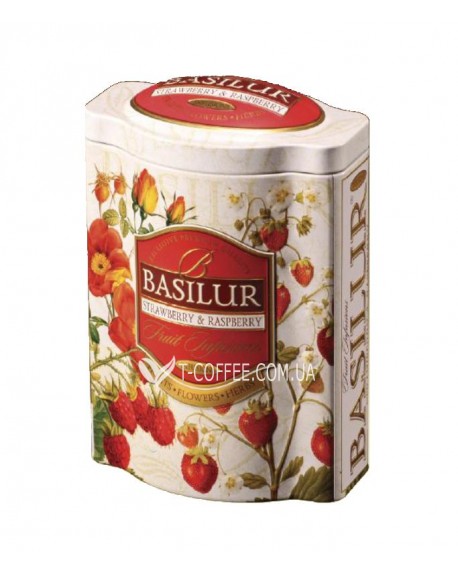 Чай BASILUR Strawberry Raspberry Клубника Малина - Фруктовые Коктейли 100 г ж/б (4792252918054)
